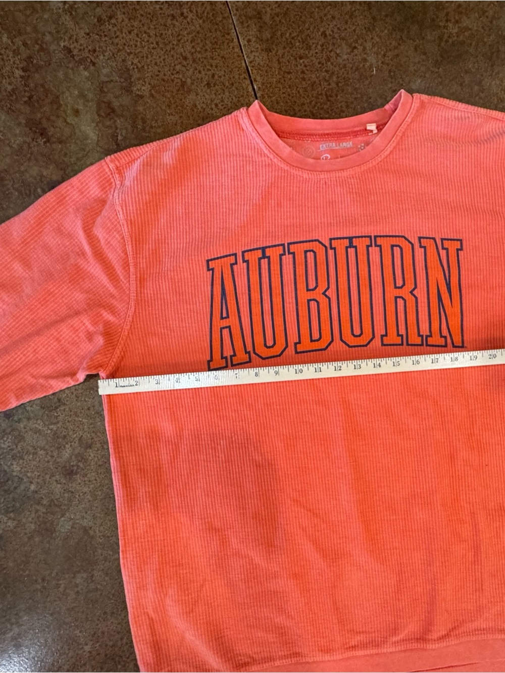Pressbox Auburn Tigers XL Orange Corded Crewneck Sweatshirt - Picture 6 of 8